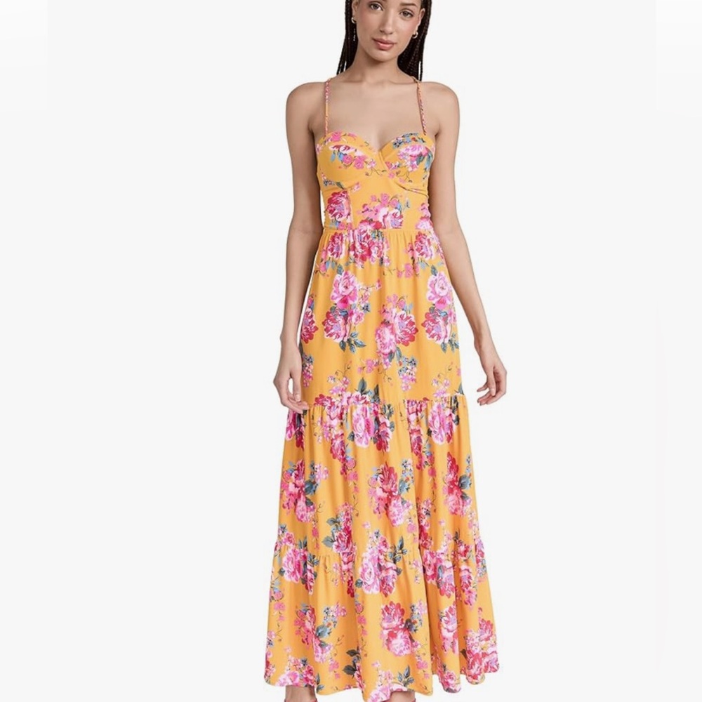 MAJE Floral Yellow Maxi Dress